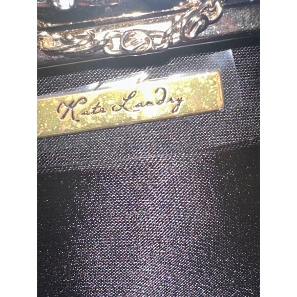 Katie Landry Snake Print Metallic Chain Clutch Purse With Rhinestone Clasp - Picture 4 of 5